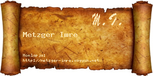Metzger Imre névjegykártya